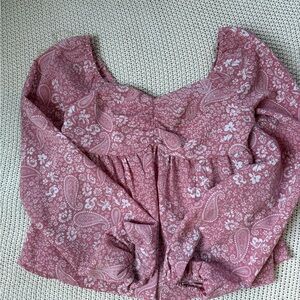 Floral Paisley Long Sleeve Top